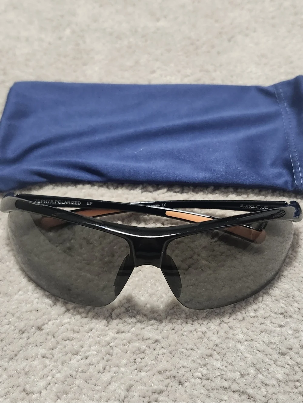 Suncloud Zephyr Polarized Sunglasses Black Frame Color EUC
